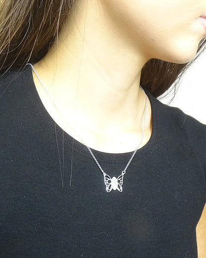 Solid silver Butterfly Necklet suitable for resin