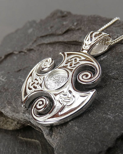 Solid Silver Viking Style Pendant Suitable For 6mm  Cabochons Or Resin