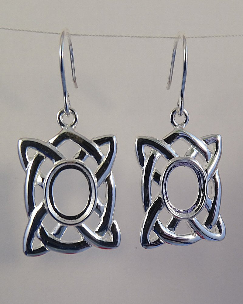Celtic Drops Earrings Blanks 8x6 Stone