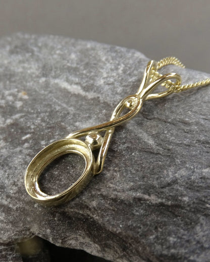 Solid Gold Celtic Pendant to fit 10x8