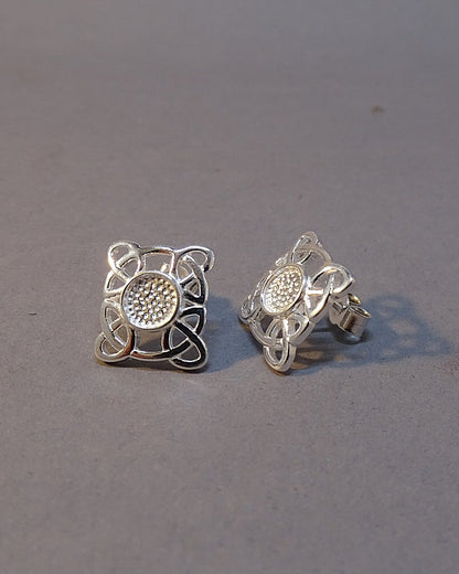 Solid Silver Celtic Errings Suitable For Resin Or  6MM Cabochons