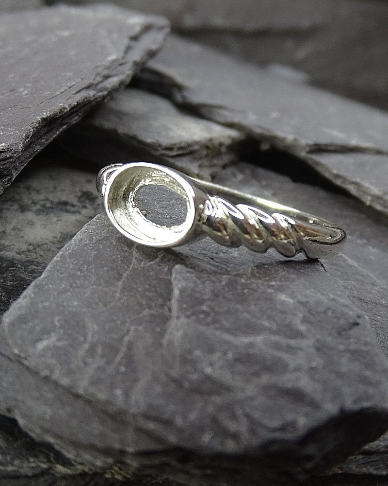 Silver Ring Setting For 7x5 Stone