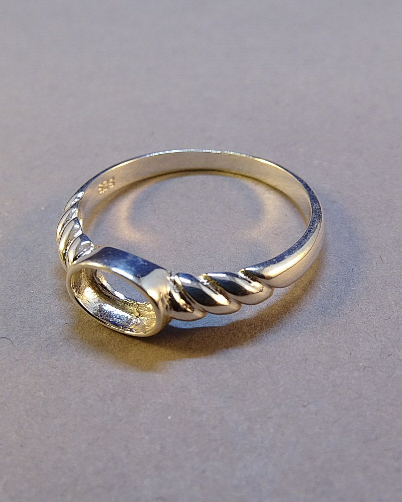 Silver Ring Setting For 7x5 Stone