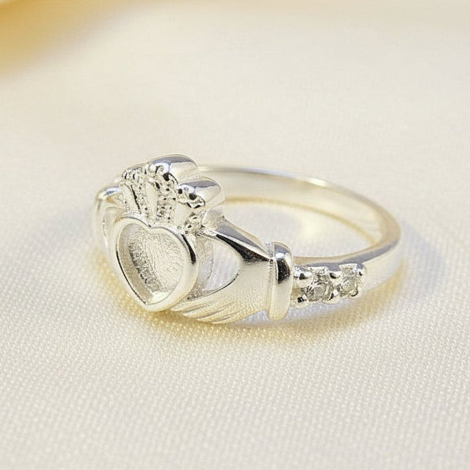 Silver 925 Claddagh Ring Suitable For Resin