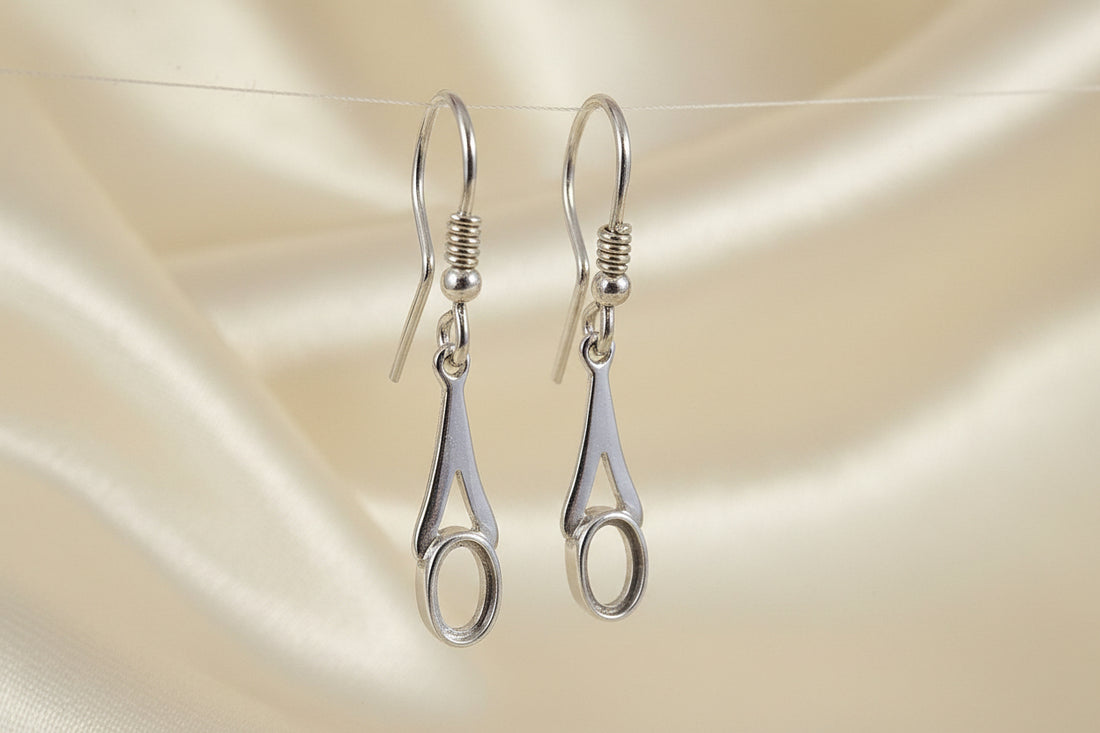 Silver Earrdrops Findings For 6x4 Stone