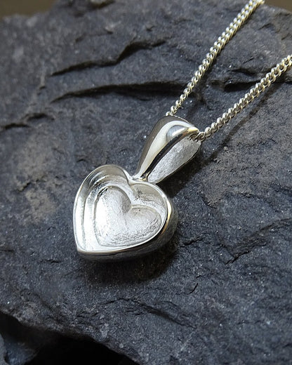Silver Solid Back Heart Pendant Suitable For Use With Resin