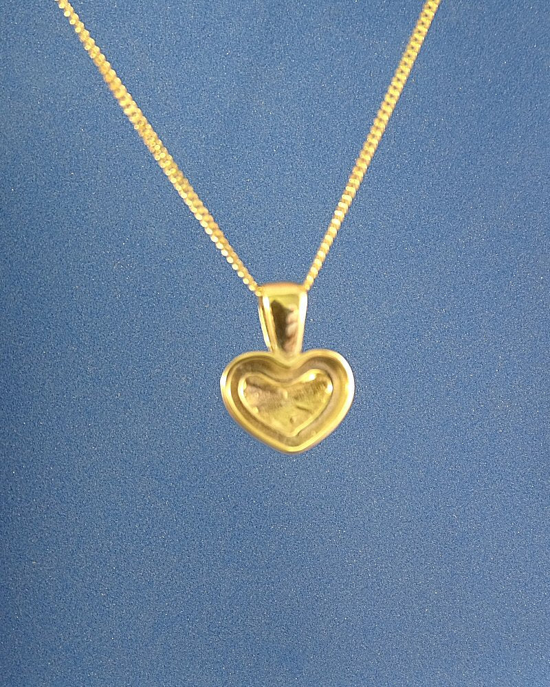 Solid Gold Heart Pendant Suitable for Resin