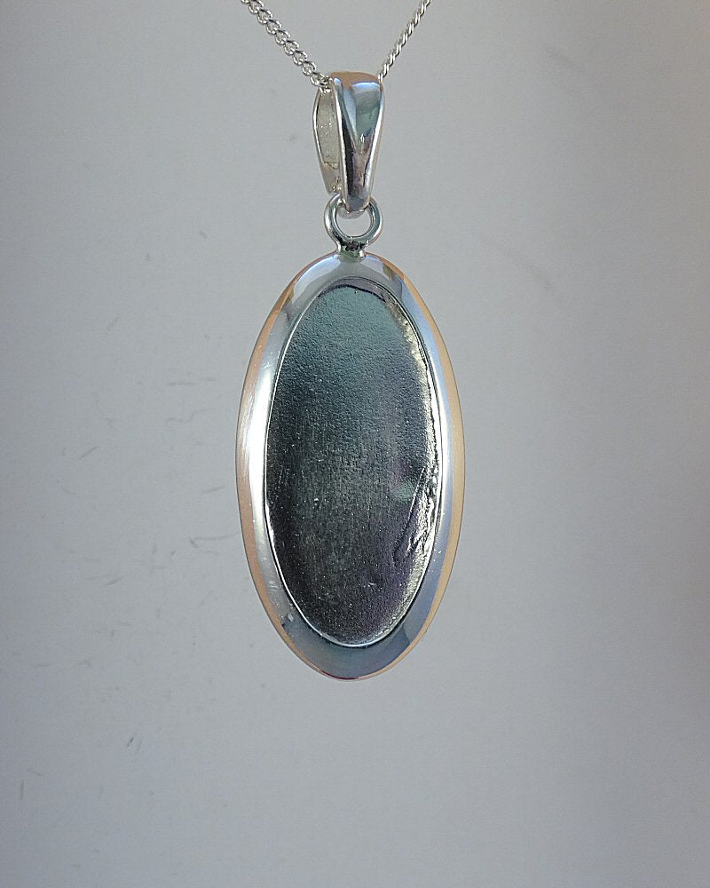 Large Oval Solid Back Pendant Setting Great With Resin or Stones