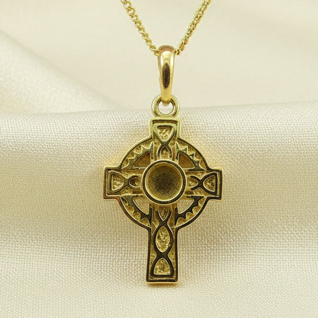 Gold Celtic Cross To Fit 5mm