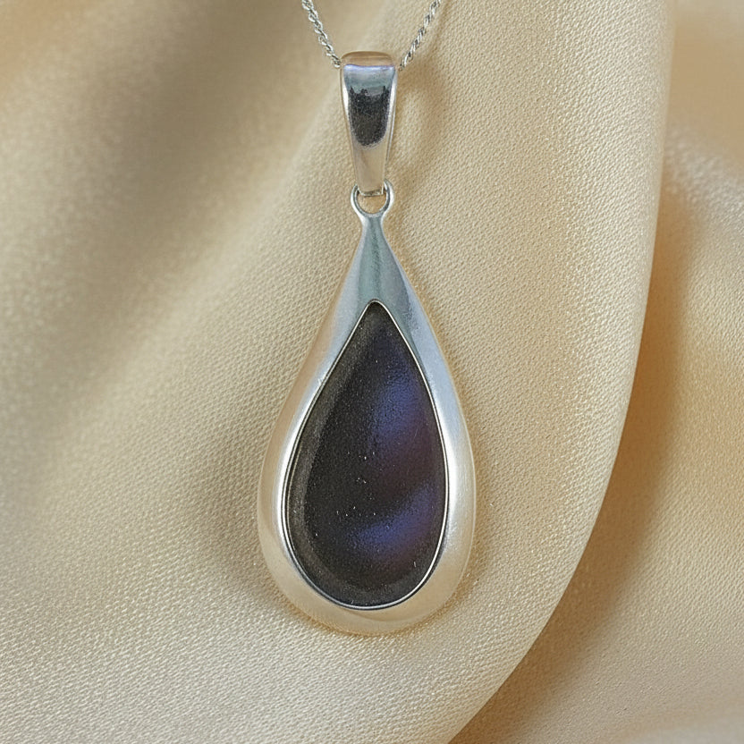 Pear Shape Solid Back Silver Pendant Good For Resin