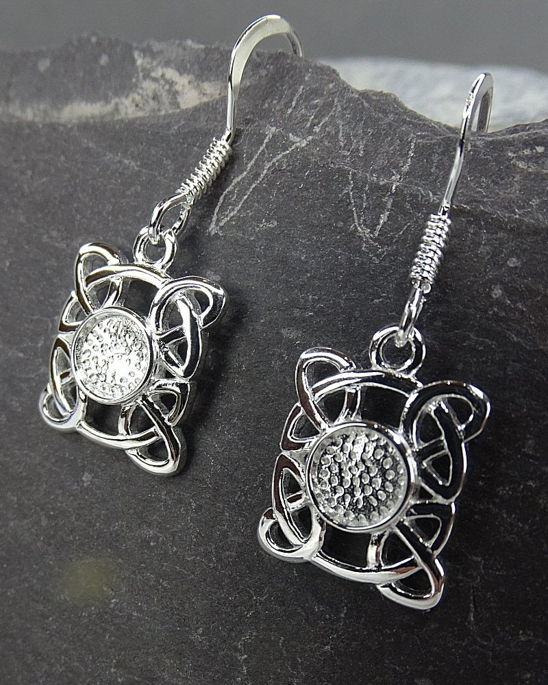 Celtic Drops Earring Castings To Fit 5mm Stone