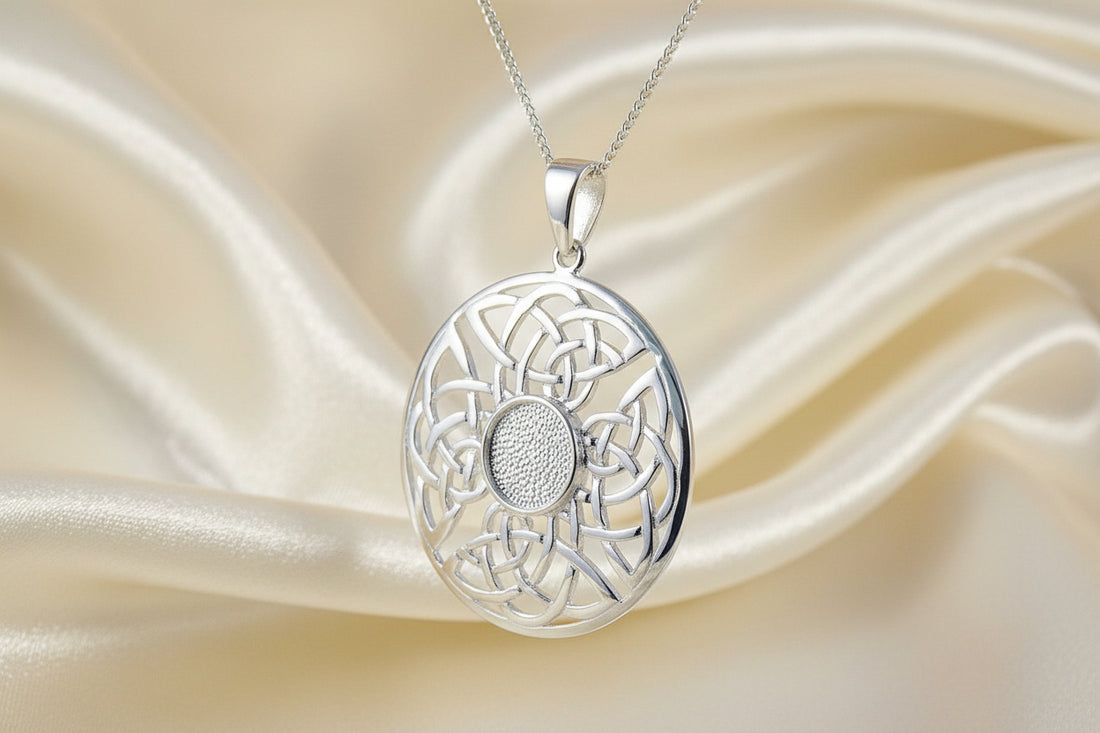 Round silver 925 Celtic Pendant Setting For 8mm Stone