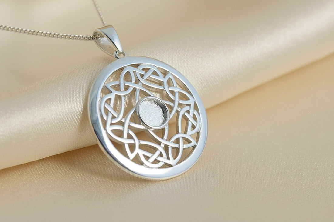 solid silver Celtic unset pendant
