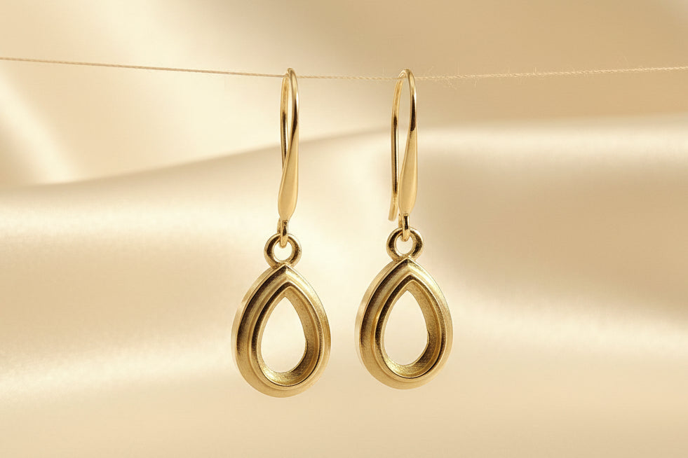 Gold Pear Drop Earrings