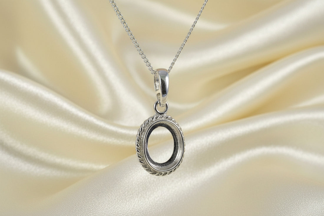 Unset Rope Pendant Bezel Mount For Cabochon