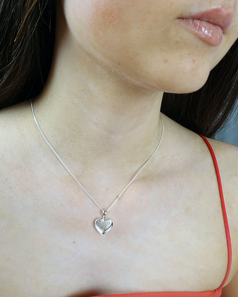 Solid Back Heart Pendant For Ashes Memorial