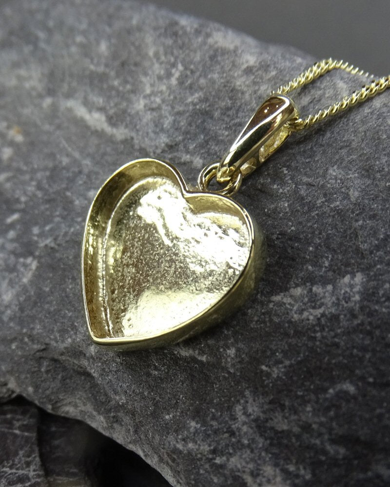 Solid 9ct Gold Heart Pendant Suitable For Resin