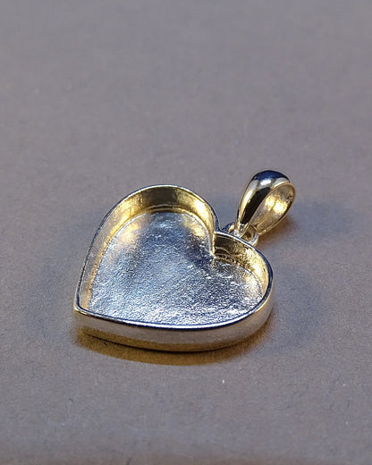 Solid Back Heart Pendant For Ashes Memorial