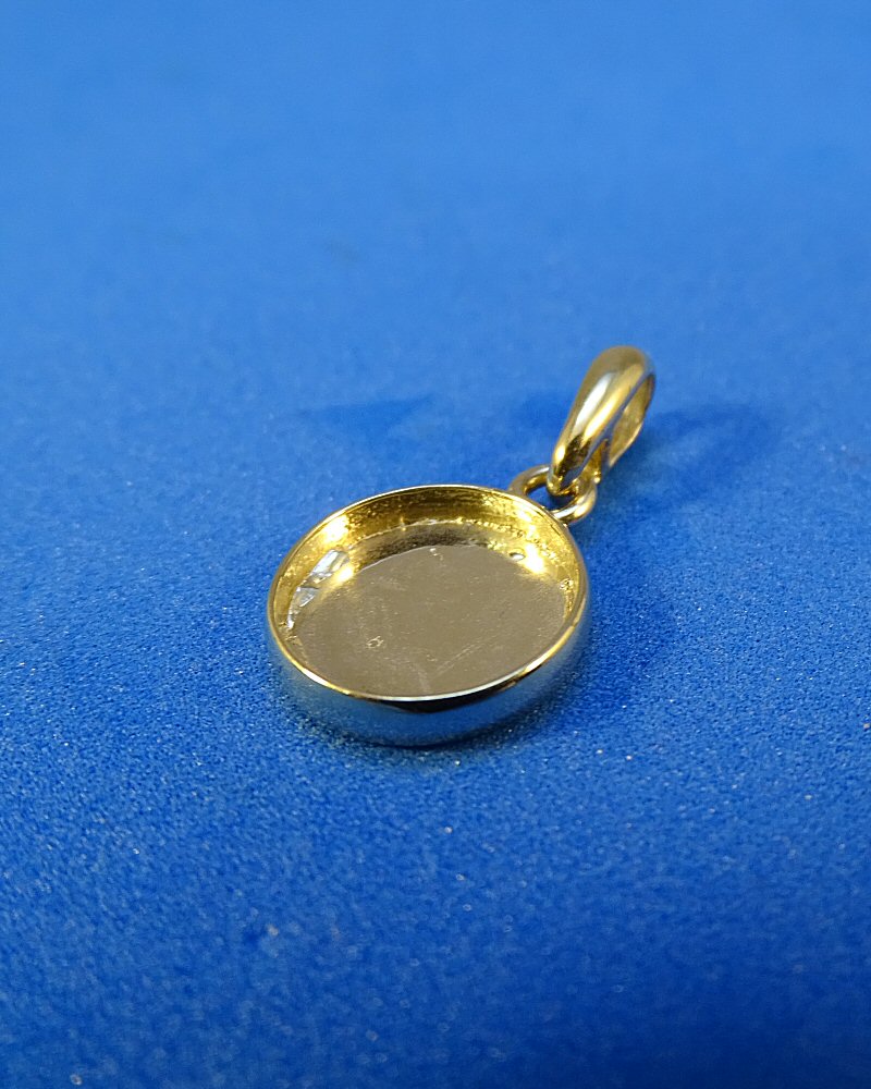 Solid Gold Round Pendant To FIT 10MM or Suitable For Resin