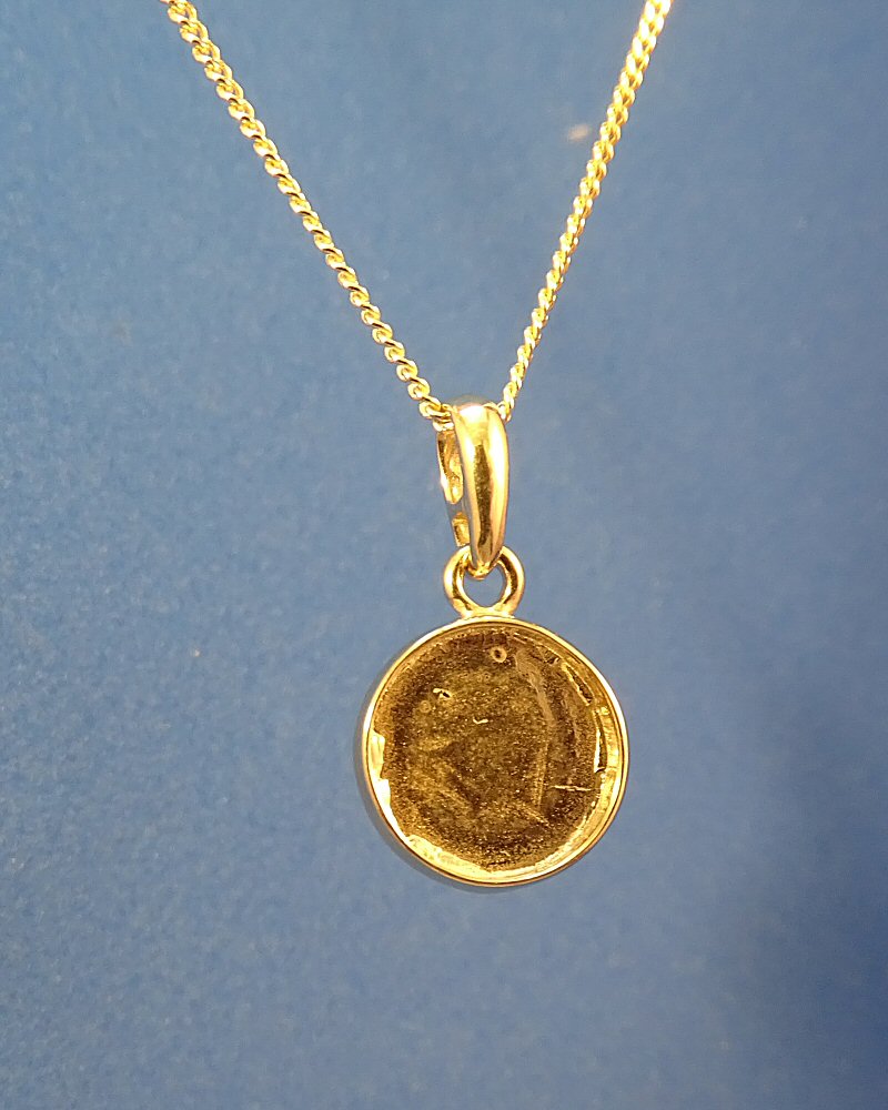 Solid Gold Round Pendant To FIT 10MM or Suitable For Resin
