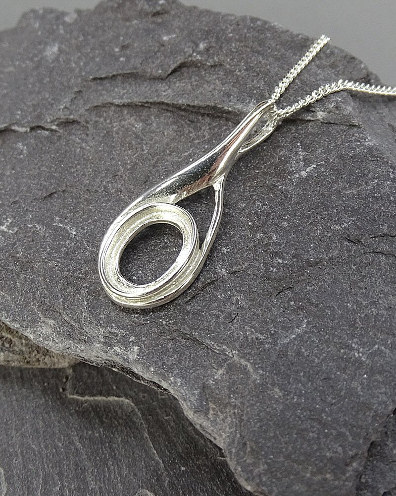 Silver Pendant Mount For 10x8 Cabochon