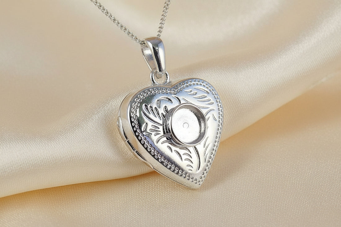 Silver Heart Locket Ready To Set 6mm Cabochon