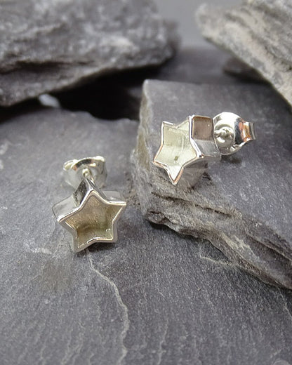 Small  silver Star Studs Suitable For Resin