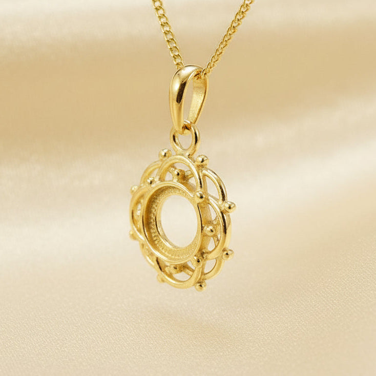 Solid Gold Celtic Style Pendant To Fit 8mm