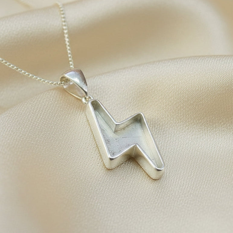 silver lightning bolt pendant