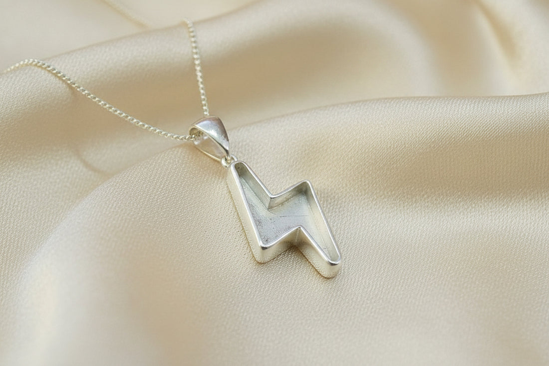 silver lightning bolt pendant