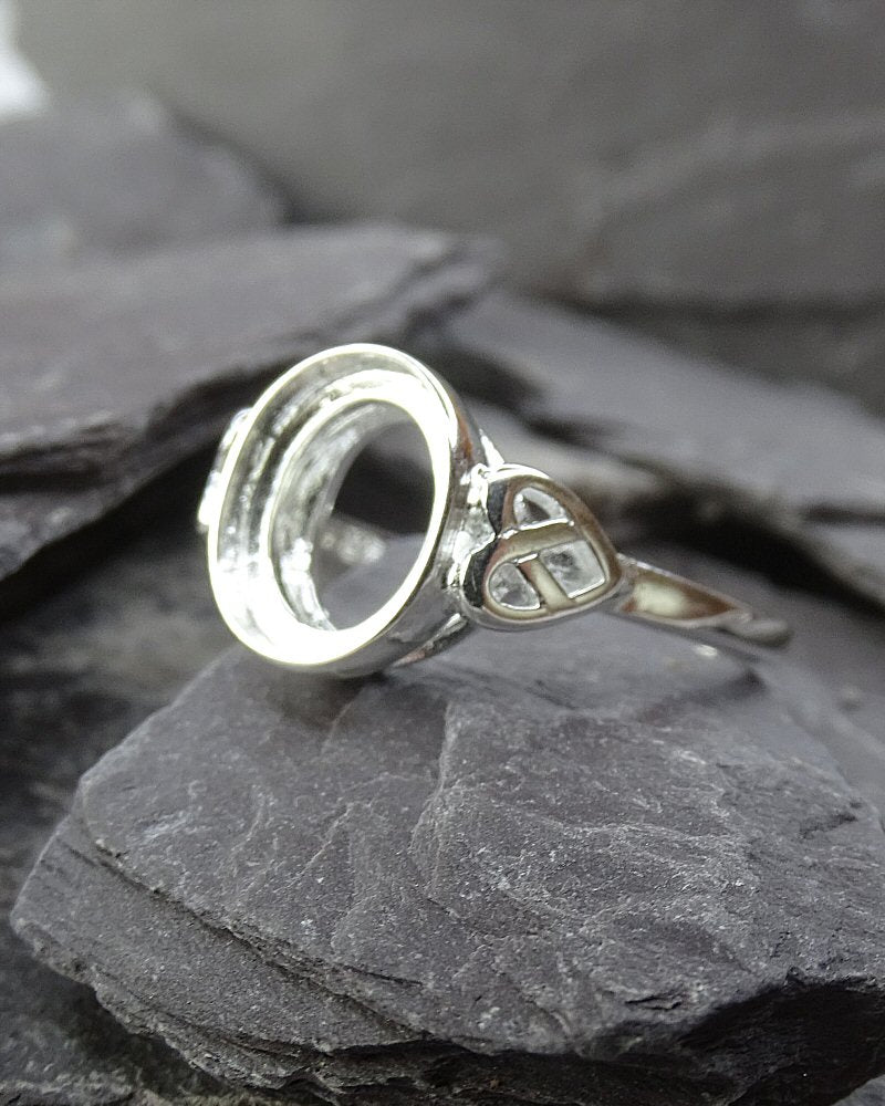 10X8 Cabochon Ring Bezel Mount Silver
