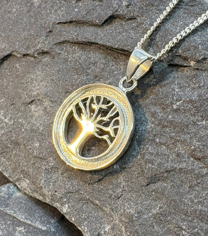 Solid Silver Tree of Life Pendant For Eesin