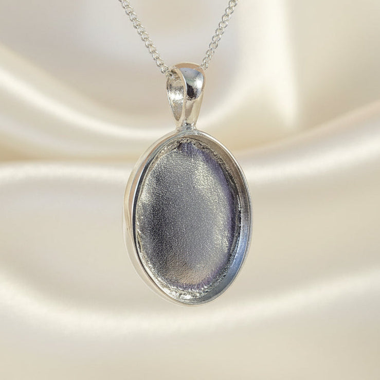 18x13 silver solid back pendant blank