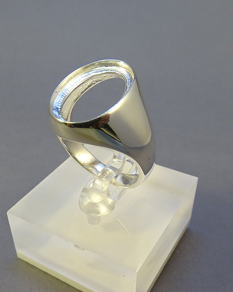 Silver Gents Seal Ring Mounts For Cabochon