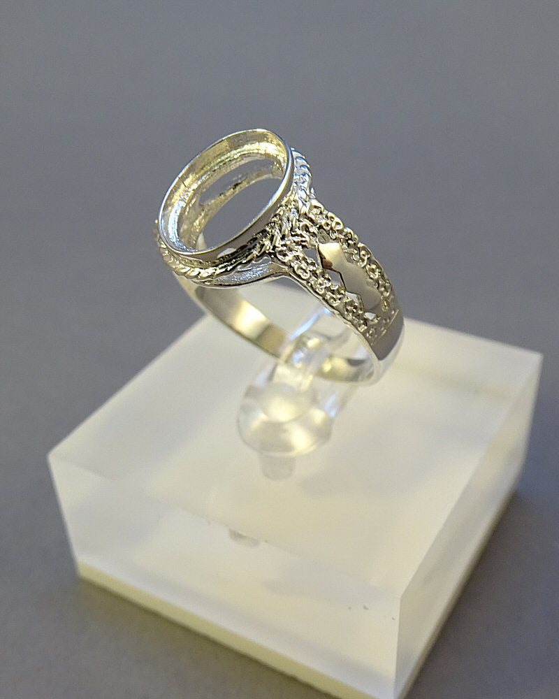 Silver Ring Finding For Setting For 10x8 Stone