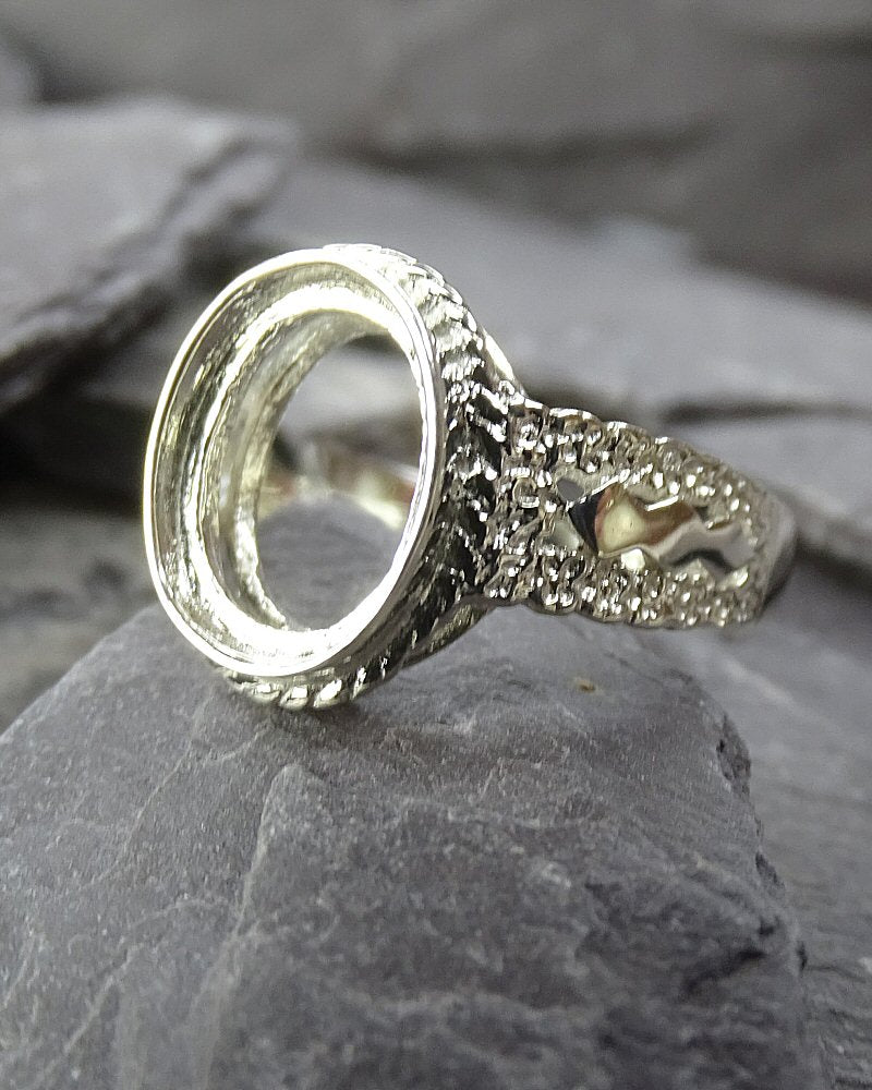 Silver Ring Finding For Setting For 10x8 Stone