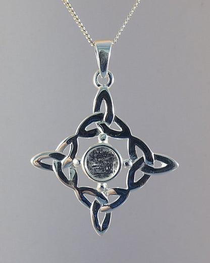 Solid Silver Celtic Style Pendant For 6mm Cabochons Or Resin