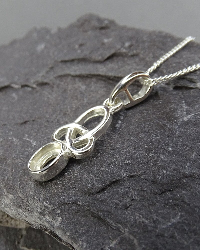 Small Silver Celtic Pendant To Mount 6x4 Stone