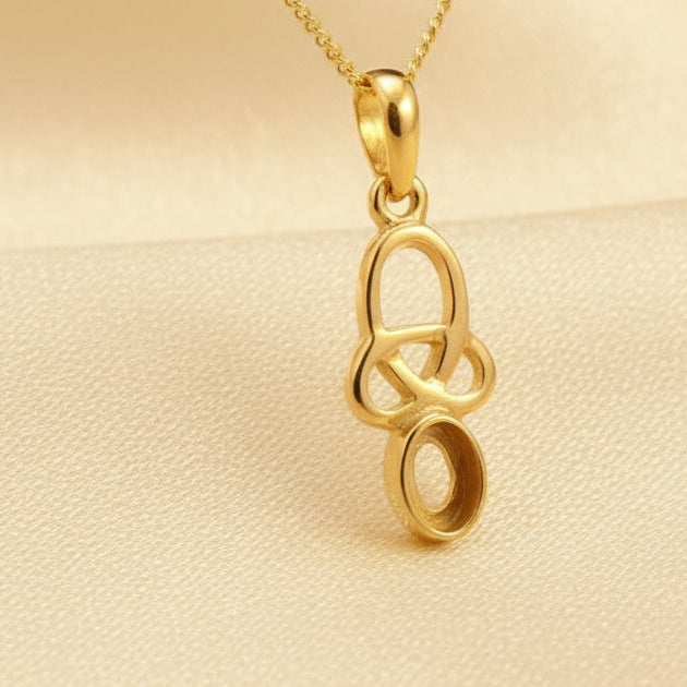 Small Solid Gold Celtic Pendant For 6x4