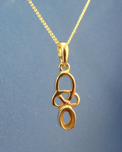 Small Solid Gold Celtic Pendant For 6x4