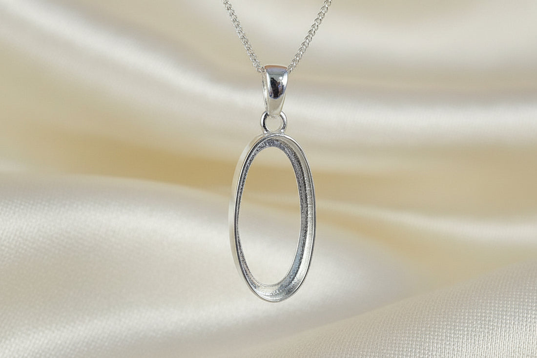 Silver 925 Plain Edge Pendant Setting