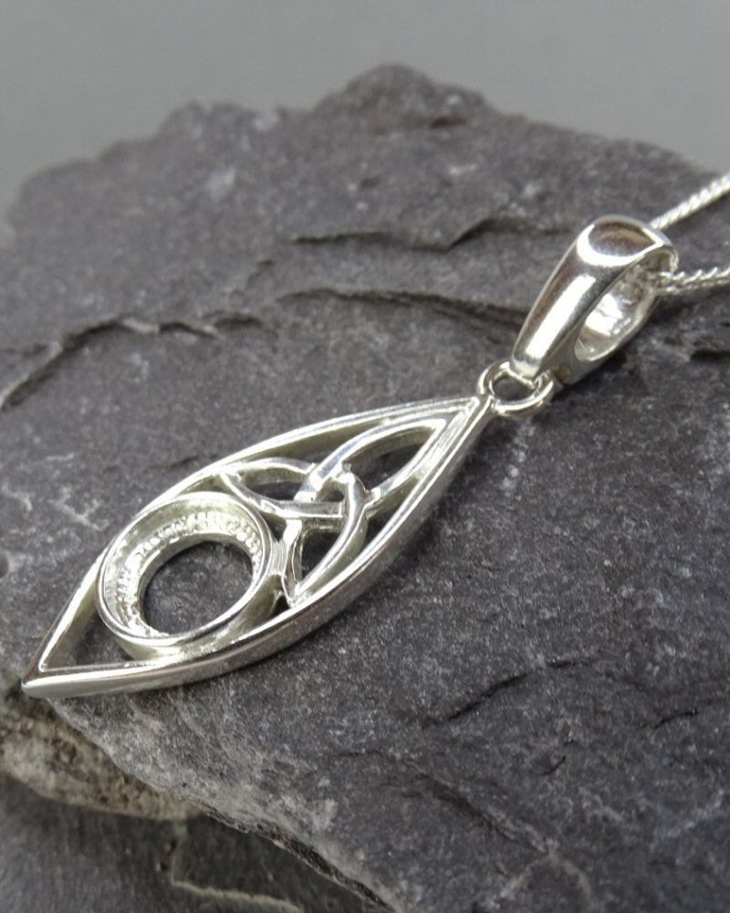 Silver Celtic Pendant Setting for 8mm Cabochon