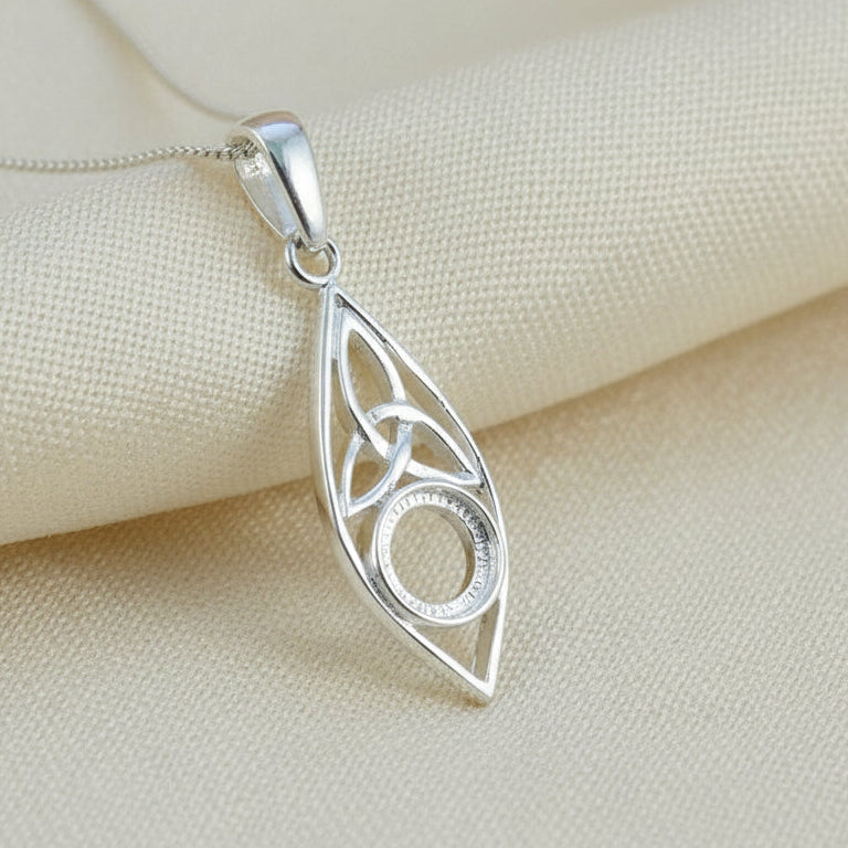 silver celtic pendant for 8mm stone