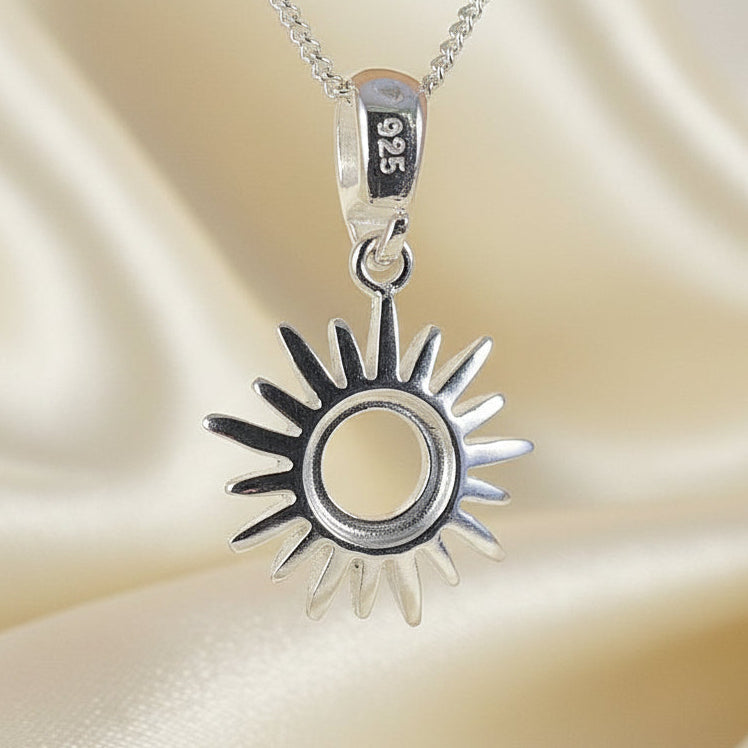 sunburst silver pendant blank