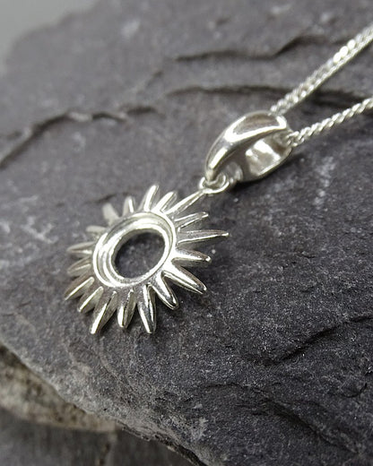 Silver 925  Sunburst Pendant To Fit 6mm Cabochon