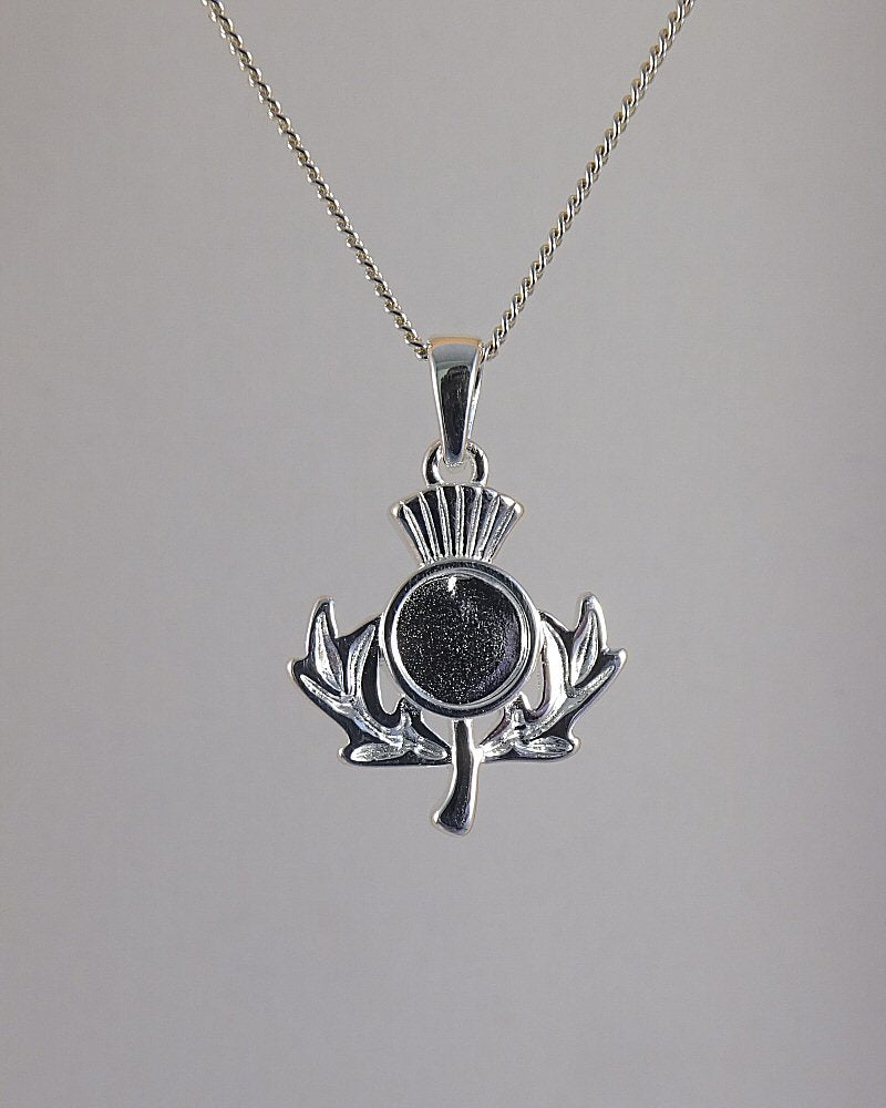 silver thistle pendant for resin or cabochon