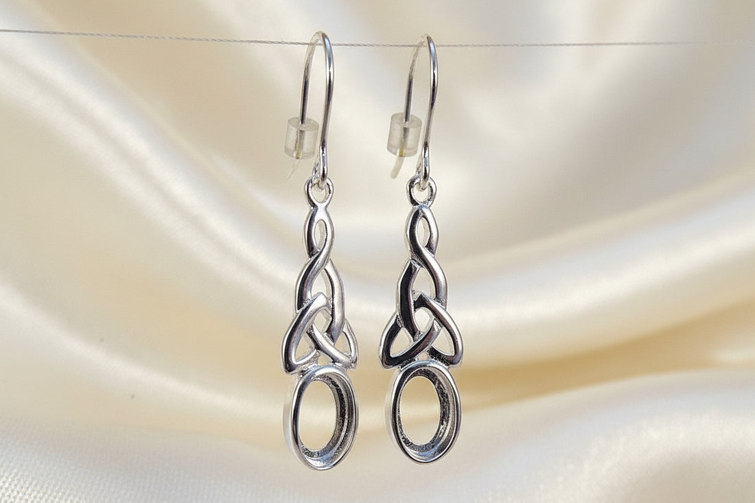 celtic drop earring blanks for cabochons