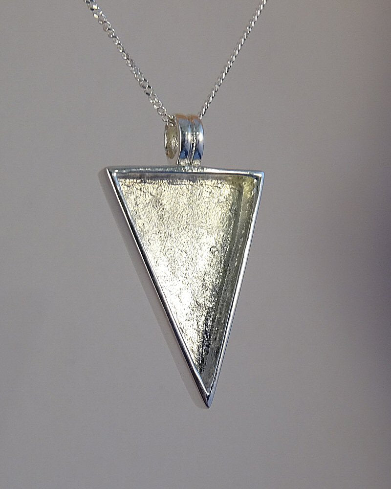 Triangular Silver Pendant Setting Unset For 25x17