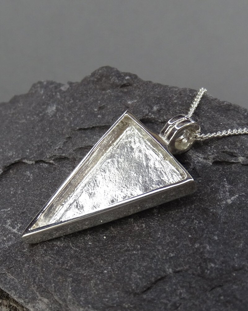 Triangular Silver 925 Pendant Setting Unset For 25x17