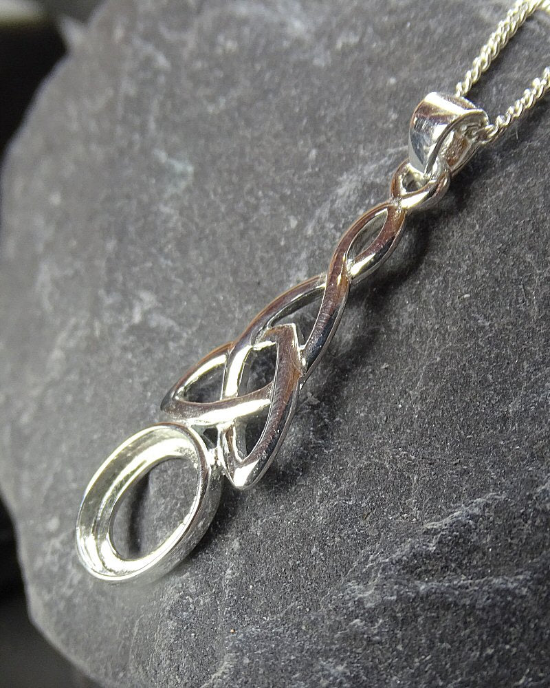 Silver Celtic Pendant Mount For 10x8 Stone